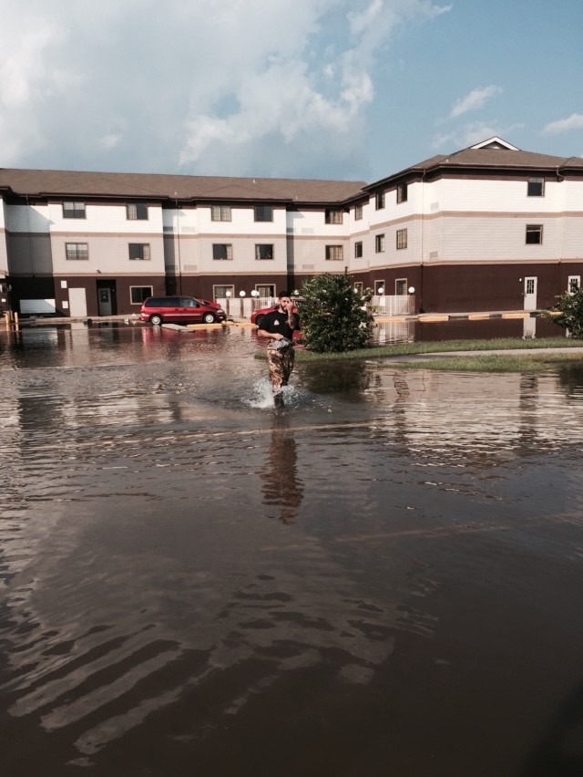 Flooded apartment complex in Annandale